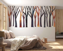 Load image into Gallery viewer, Modern Forest Tree Wall Decal Sticker | Abstract Woodland Wall Art | Minimalist Tree Wall Decor | Scandinavian Bedroom Wall Mural