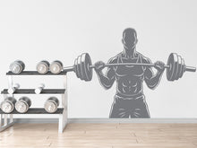 Load image into Gallery viewer, Men Bodybuilder in Gym Wall Decal Power fitness Women Squat Decor Workout Art Vinyl Wall Stickers Bedroom 278DE