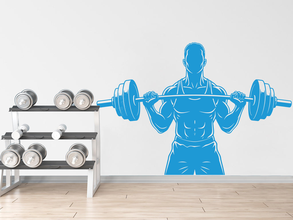 Men Bodybuilder in Gym Wall Decal Power fitness Women Squat Decor Workout Art Vinyl Wall Stickers Bedroom 278DE