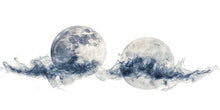 Load image into Gallery viewer, Abstract Moon Wall Decal Sticker | Minimal Smoke Moon Wall Art | Modern Celestial Wall Decor | Neutral Abstract Wall Mural