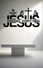 Load image into Gallery viewer, Jesus Changes Everything, Religious Wall Sign, Christian Wall Words, Church Sanctuary Wall Art, Church Wall Decor, Religious Wall Art 723LU