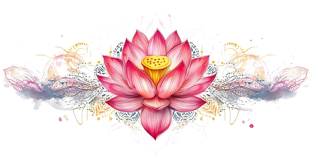 Pink Lotus Flower Wall Decal Watercolor Lotus Wall Art Peel And Stick Boho Floral Wall Sticker Bedroom Meditation Decor