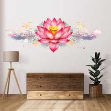 Load image into Gallery viewer, Pink Lotus Flower Wall Decal Watercolor Lotus Wall Art Peel And Stick Boho Floral Wall Sticker Bedroom Meditation Decor