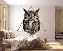 Load image into Gallery viewer, Geometric Owl Wall Decal Modern Animal Wall Art Peel And Stick Owl Wall Sticker Living Room Bedroom Office Decor