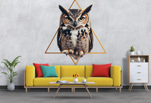 Load image into Gallery viewer, Geometric Owl Wall Decal Modern Animal Wall Art Peel And Stick Owl Wall Sticker Living Room Bedroom Office Decor