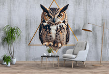 Load image into Gallery viewer, Geometric Owl Wall Decal Modern Animal Wall Art Peel And Stick Owl Wall Sticker Living Room Bedroom Office Decor