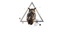 Load image into Gallery viewer, Geometric Owl Wall Decal Peel And Stick Owl Wall Art Modern Bedroom Wall Decor Animal Wall Sticker