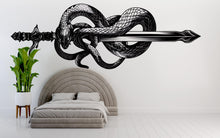 Load image into Gallery viewer, Snake Sword Wall Decal Peel And Stick Serpent Blade Wall Art Gothic Fantasy Wall Sticker