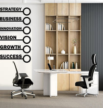 Load image into Gallery viewer, Business Motivation Wall Decal – Strategy Growth Innovation Vision Success – Lightbulb Office Wall Sticker, Entrepreneur Startup Decor 737LU