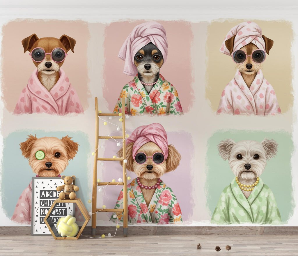 Grooming Salon Wallpaper | Dog SPA Wall Mural