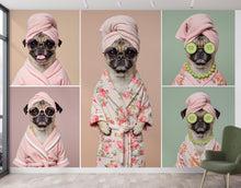 Load image into Gallery viewer, Grooming Salon Wallpaper | Dog Pug SPA Wall Mural
