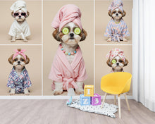 Load image into Gallery viewer, Grooming Salon Wallpaper | Dog Shih Tzu SPA Wall Mural