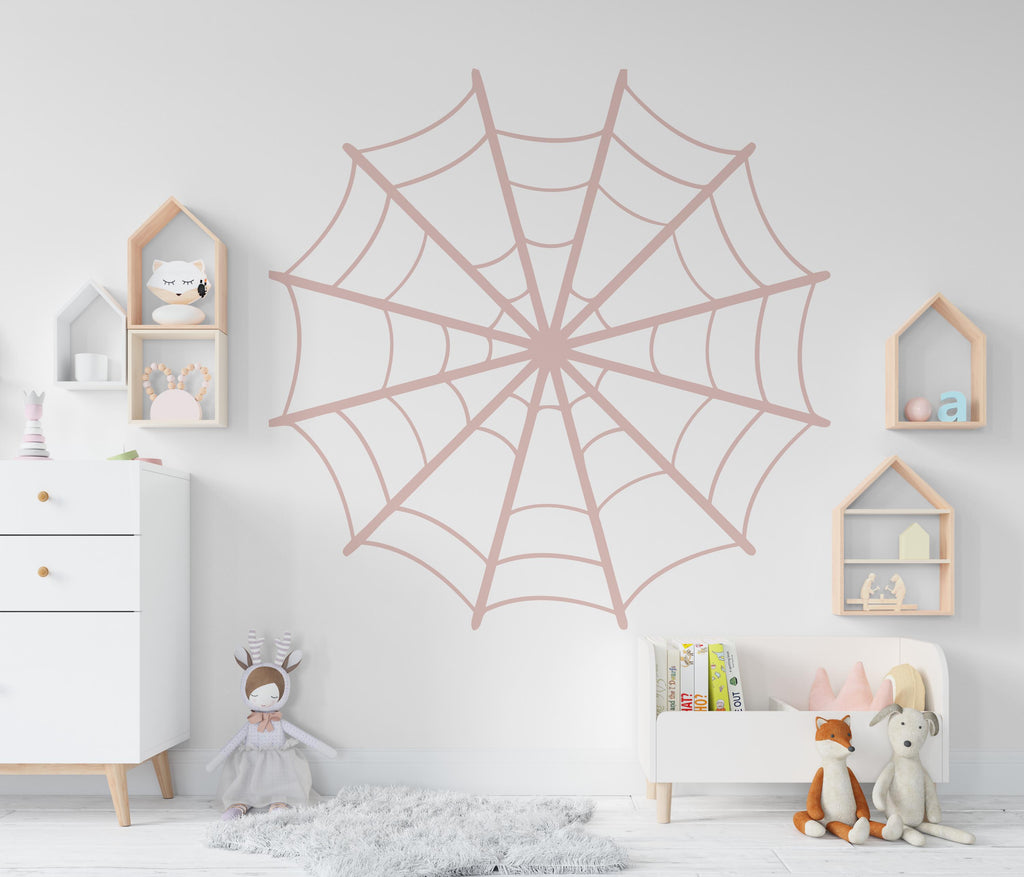 Spider web wall decal Spider web wall sticker Nursery kids room decor Halloween funny scary vinyl art decor Halloween Spooky web decal 739LU