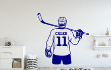 Load image into Gallery viewer, Custom Name Hockey Wall Decal, Kids Room Decor