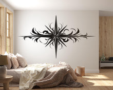 Load image into Gallery viewer, Compass Wall Decal Tribal Compass Rose Wall Art Peel And Stick Compass Star Wall Sticker Modern Minimalist Home Decor