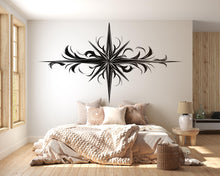 Load image into Gallery viewer, Compass Wall Decal Tribal Compass Rose Wall Art Peel And Stick Compass Star Wall Sticker Modern Minimalist Home Decor