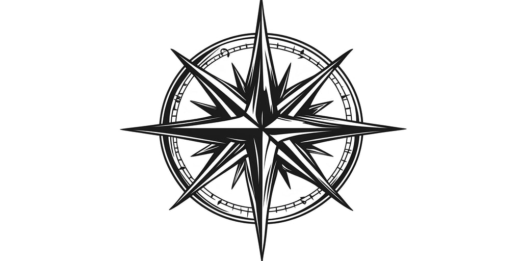 Large Compass Rose Wall Decal, Nautical Wall Sticker, Modern Compass Wall Art, Adventure Wall Decor, Minimalist Travel Wall Decal