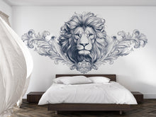 Load image into Gallery viewer, Large Lion Wall Decal, Regal Lion Wall Art Sticker, Elegant Lion Wall Decor, Modern Animal Wall Decal, Luxury Bedroom Statement Wall
