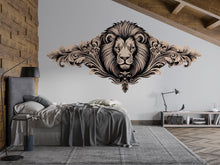 Load image into Gallery viewer, Large Ornate Lion Wall Decal, Elegant Lion Wall Art Sticker, Luxury Animal Wall Decor, Regal Lion Wall Decal, Modern Statement Wall