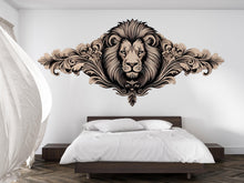 Load image into Gallery viewer, Large Ornate Lion Wall Decal, Elegant Lion Wall Art Sticker, Luxury Animal Wall Decor, Regal Lion Wall Decal, Modern Statement Wall