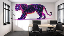 Load image into Gallery viewer, Neon Tiger Wall Decal, Futuristic Tiger Wall Art Sticker, Cyberpunk Animal Wall Decor, Neon Wall Art, Modern Statement Wall Decal
