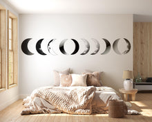 Load image into Gallery viewer, Moon Phase Wall Art, Lunar Wall Decor Set, Celestial Moon Phases, Modern Living Room Wall Art, Minimalist Home Decor 132mv