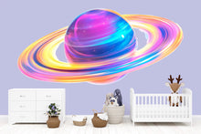 Load image into Gallery viewer, Planet Wall Art for Nursery, Colorful Space Wall Decor, Saturn Wall Art, Kids Room Space Art, Galaxy Nursery Decor 136mv