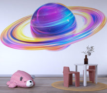Load image into Gallery viewer, Planet Wall Art for Nursery, Colorful Space Wall Decor, Saturn Wall Art, Kids Room Space Art, Galaxy Nursery Decor 136mv