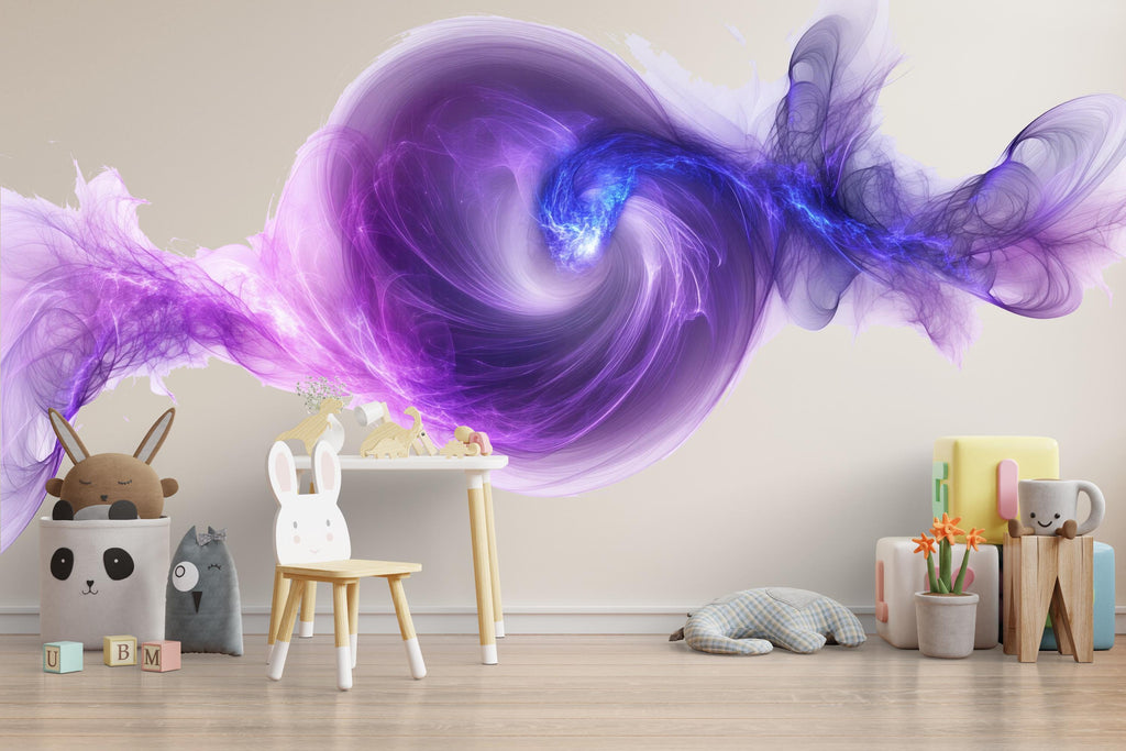 Purple Galaxy Nursery Wall Art, Abstract Space Wall Decor, Dreamy Kids Room Art, Cosmic Nursery Art, Modern Nursery Decor 138mv