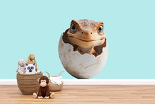 Load image into Gallery viewer, Baby Dinosaur Nursery Wall Art, Cute Dino Egg Wall Decor, Hatching Dinosaur Art, Kids Room Dinosaur Decor, Baby Room Art 146mv