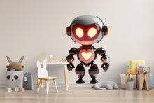 Load image into Gallery viewer, Cute Robot Wall Art, Robot Nursery Decor, Kids Room Robot Art, Heart Robot Wall Decor 156mv