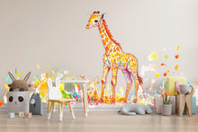 Load image into Gallery viewer, Baby Giraffe Wall Art, Giraffe Nursery Decor, Safari Kids Room Art 162mv