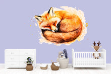 Load image into Gallery viewer, Sleeping Fox Wall Art, Fox Nursery Decor, Woodland Baby Room Art 167mv