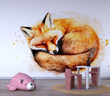 Load image into Gallery viewer, Sleeping Fox Wall Art, Fox Nursery Decor, Woodland Baby Room Art 167mv