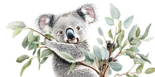 Load image into Gallery viewer, Cute Koala Wall Art, Koala Nursery Decor, Woodland Animal Art 173mv