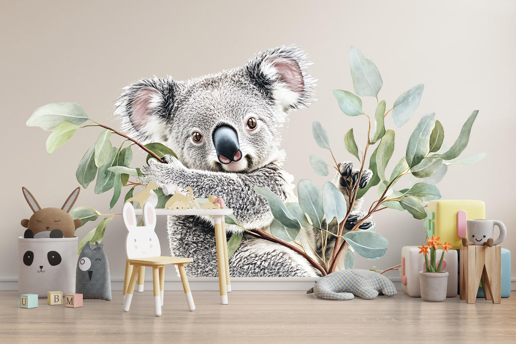 Cute Koala Wall Art, Koala Nursery Decor, Woodland Animal Art 173mv