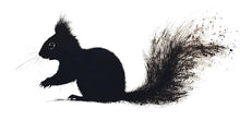Load image into Gallery viewer, Squirrel Nursery Wall Art, Woodland Animal Silhouette, Modern Forest Kids Room Decor 177mv