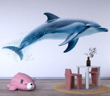 Load image into Gallery viewer, Dolphin Wall Decal for Nursery, Watercolor Dolphin Nursery Decor, Ocean Animal Wall Sticker, Baby Room Wall Art 203mv