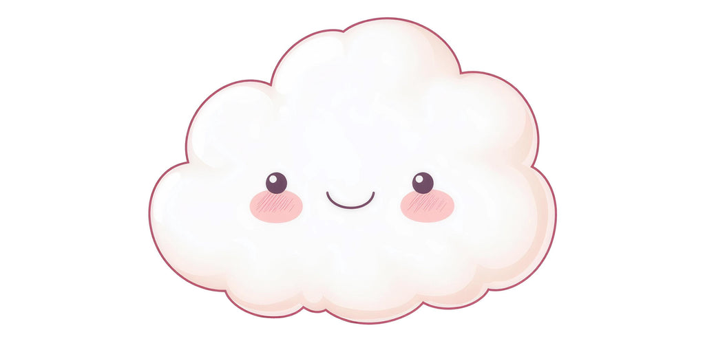 Cute Cloud Wall Mural, Nursery Wall Art, Baby Room Decor, Smiling Cloud Wall Decal 215mv