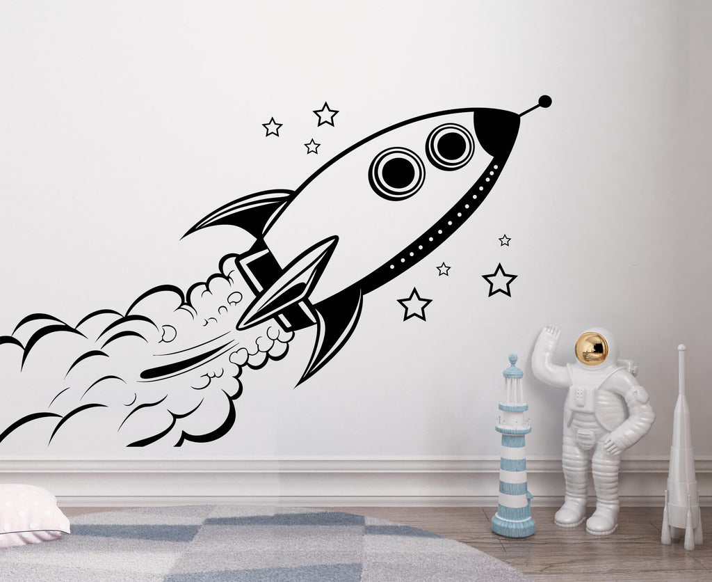 Space Decals, Stars Wall Decals, Planets Wall Decal, Rocket Decal, Solar System Decals, Сosmonaut Decal, Nursery Decals, Kids room 724LU