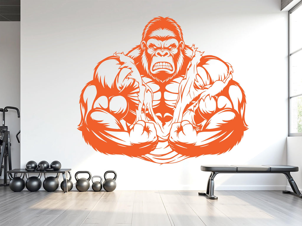 Gorilla Gym Wall Decor No Pain No Gain Fitness Wall Art Gym Wall Decals Gorilla Wall Decal Crossfit Gifts Home Gym Sticker Gym 1029RS