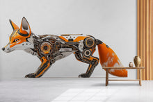Load image into Gallery viewer, Cyber Fox Wall Decal, Futuristic Fox Wall Art Sticker, Robotic Animal Wall Decor, Tech Fox Wall Art, Modern Statement Wall Decal