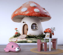 Load image into Gallery viewer, Mushroom Fairy House Wall Decal Nursery Woodland Wall Art Baby Room Decor Fantasy Sticker Kids Room Mural 230mv