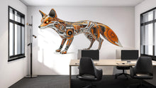 Load image into Gallery viewer, Cyber Fox Wall Decal, Futuristic Fox Wall Art Sticker, Robotic Animal Wall Decor, Tech Fox Wall Art, Modern Statement Wall Decal