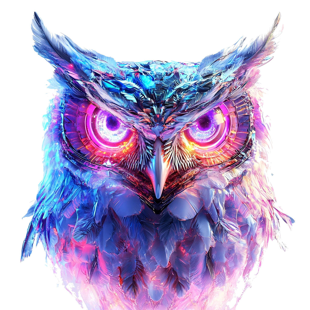 Colorful Owl Wall Decal, Modern Owl Wall Art Sticker, Abstract Animal Wall Decor, Artistic Owl Wall Decal, Statement Wall Art