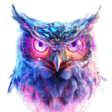 Load image into Gallery viewer, Colorful Owl Wall Decal, Modern Owl Wall Art Sticker, Abstract Animal Wall Decor, Artistic Owl Wall Decal, Statement Wall Art