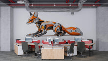 Load image into Gallery viewer, Cyber Fox Wall Decal, Futuristic Fox Wall Art Sticker, Robotic Animal Wall Decor, Tech Fox Wall Art, Modern Statement Wall Decal