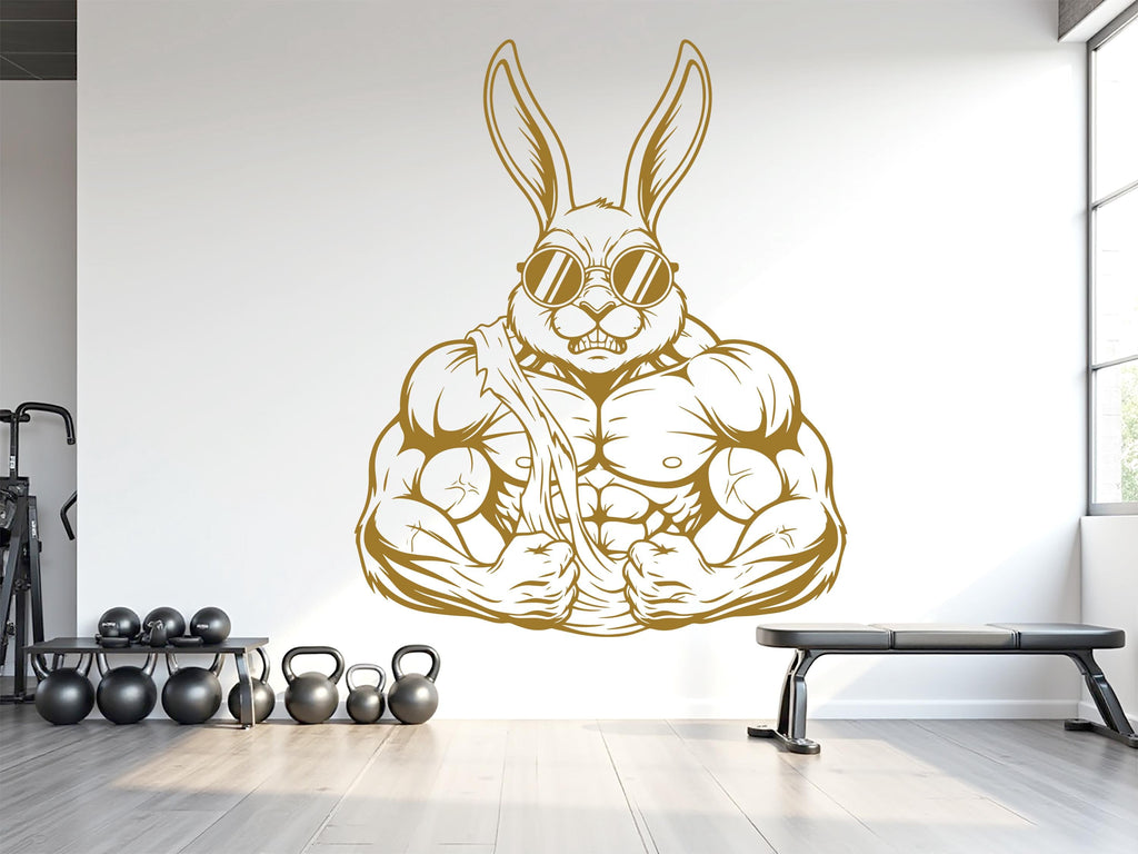 Rabbit Gym Wall Decal: Fitness Crossfit Home Gym Decor