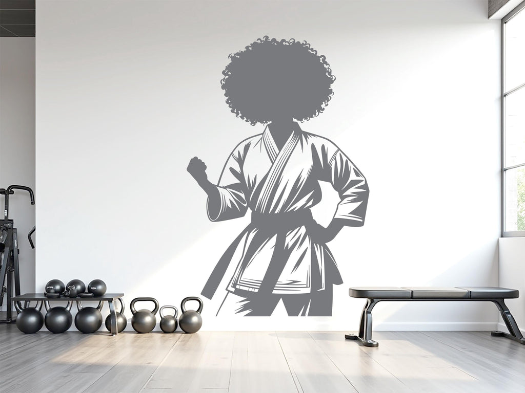 Karate Girl Wall Decal Girl Karate wall Decor Sport Art Vinyl Karate Wall Stickers Bedroom Gym Workout Girl Motivation wall art