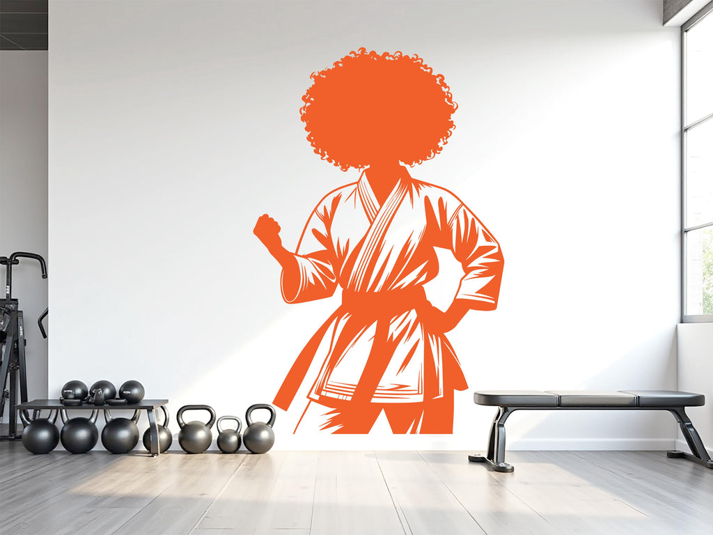 Karate Girl Wall Decal Girl Karate wall Decor Sport Art Vinyl Karate Wall Stickers Bedroom Gym Workout Girl Motivation wall art